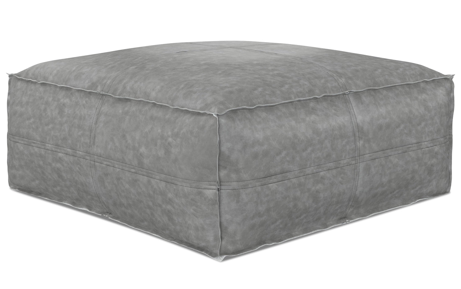 Distressed Grey | Brody Large Square Coffee Table Pouf