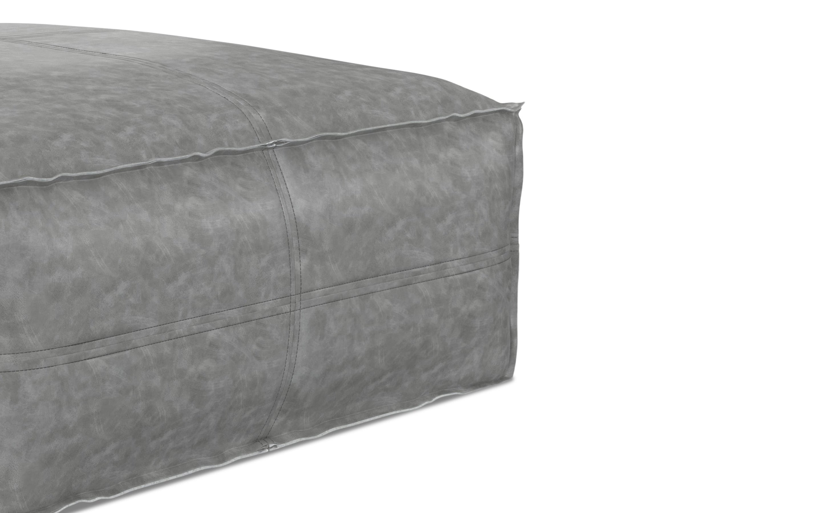 Distressed Grey | Brody Large Square Coffee Table Pouf