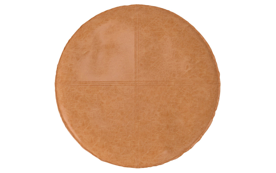 Distressed Brown | Brody 32 inch Round Coffee Table Pouf