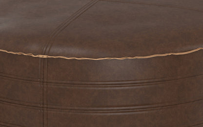 Distressed Dark Brown 32 inch | Brody 32 inch Round Coffee Table Pouf