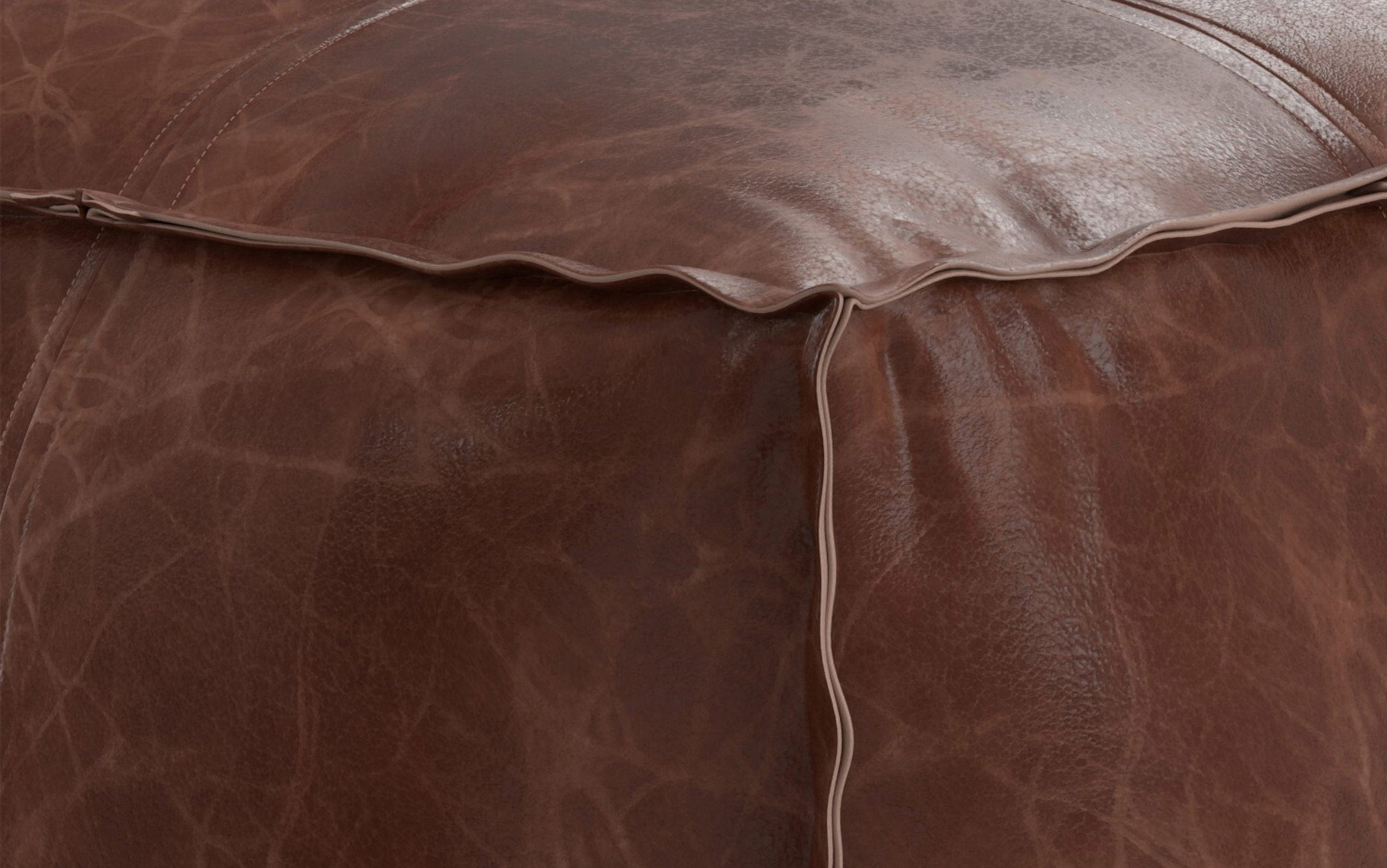Distressed Brown Distressed Genuine Leather | Sheffield Coffee table Pouf