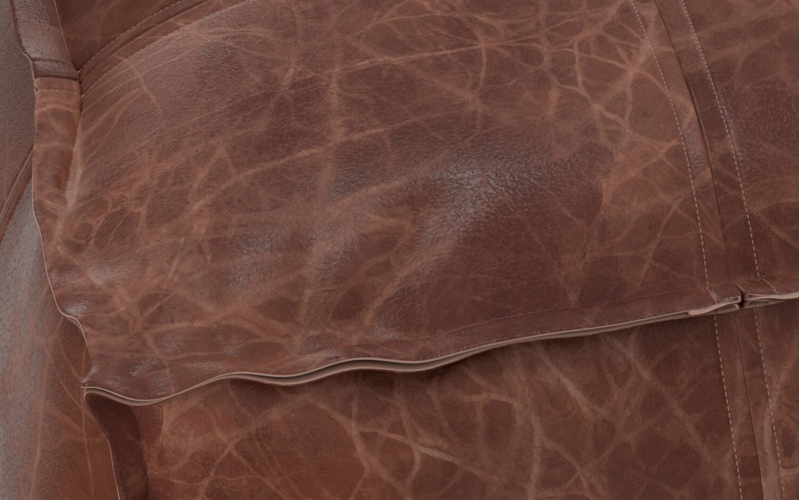 Distressed Brown Distressed Genuine Leather | Sheffield Coffee table Pouf