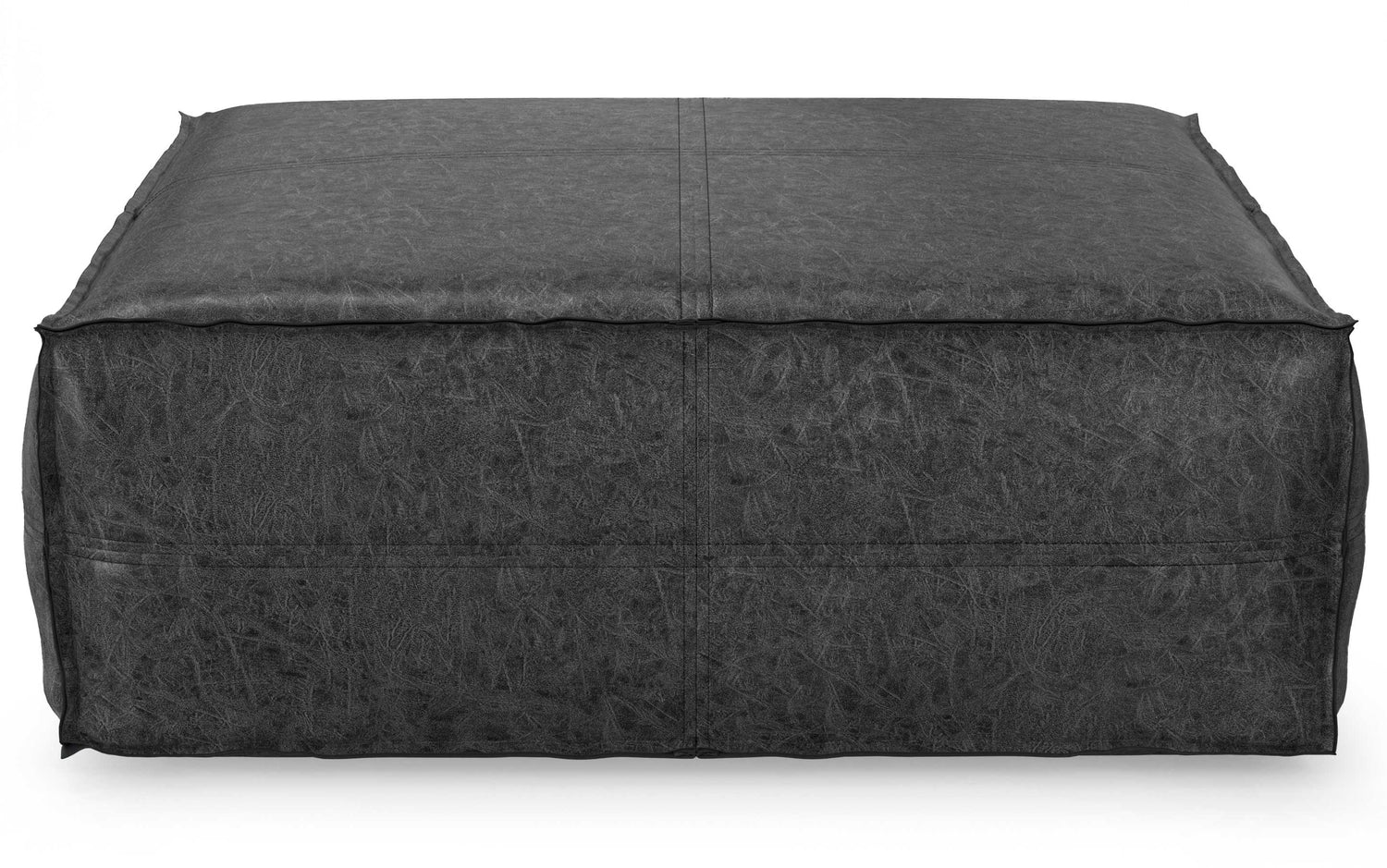 Distressed Black | Brody Extra Large Pouf