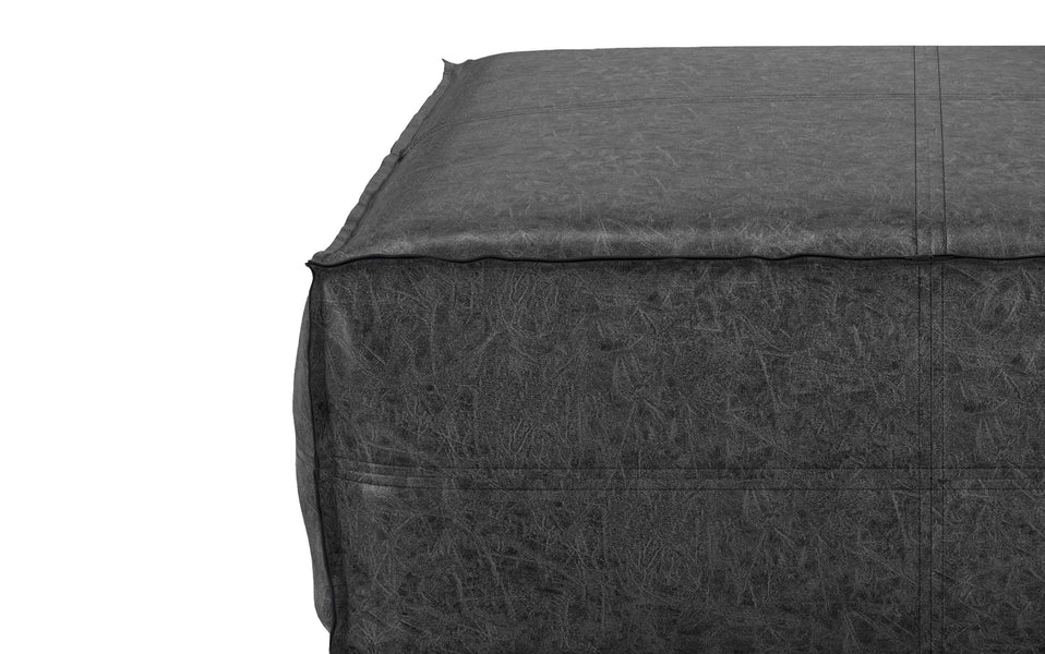 Distressed Black | Brody Extra Large Pouf