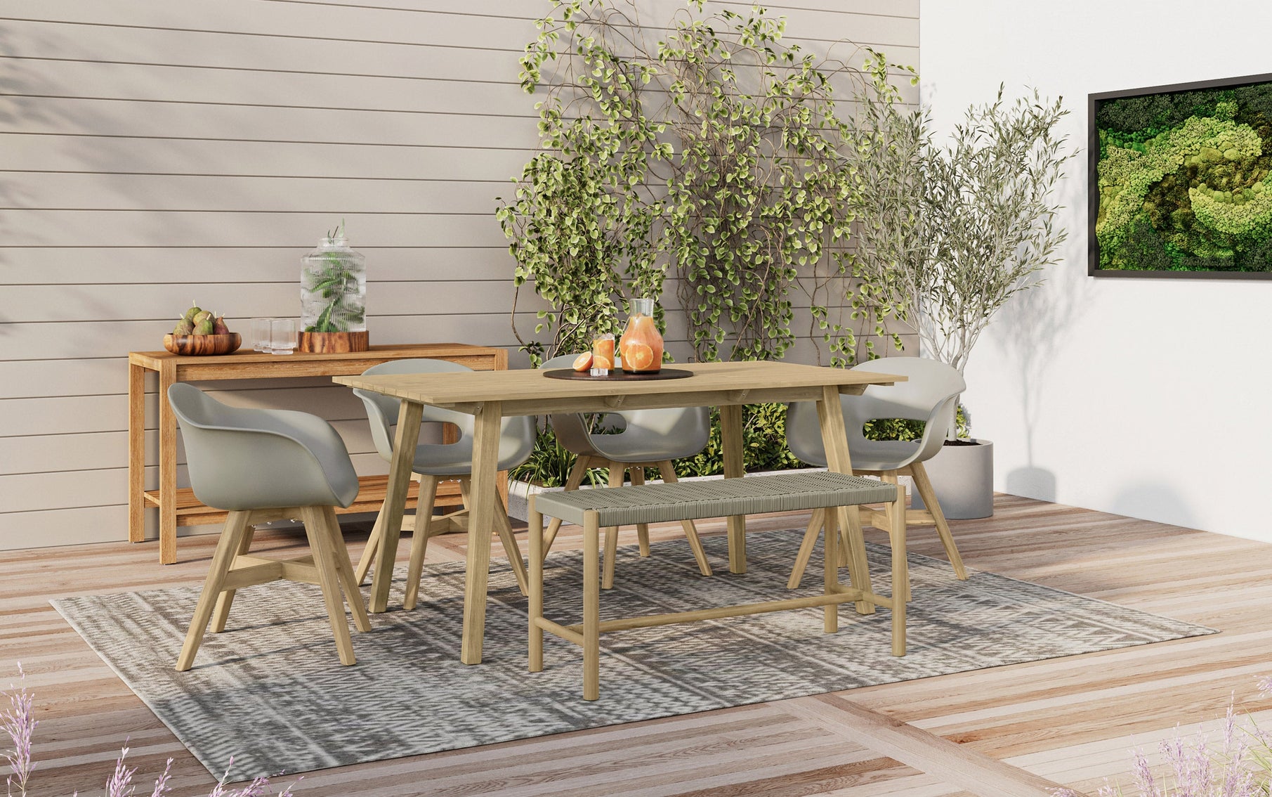 Natural Taupe | Dahlia Outdoor Indoor Bench