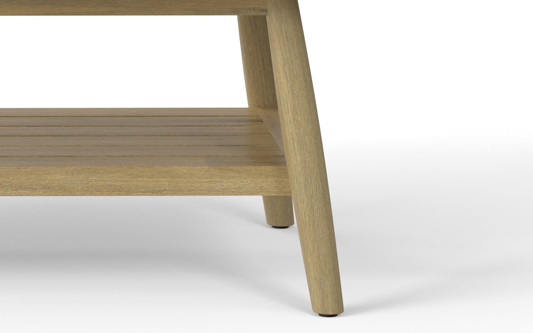 SIMPLIHOME Tavolino Bayshore In Acacia Massello – 110 Cm, Teak Chiaro, Doghe, Per Esterno