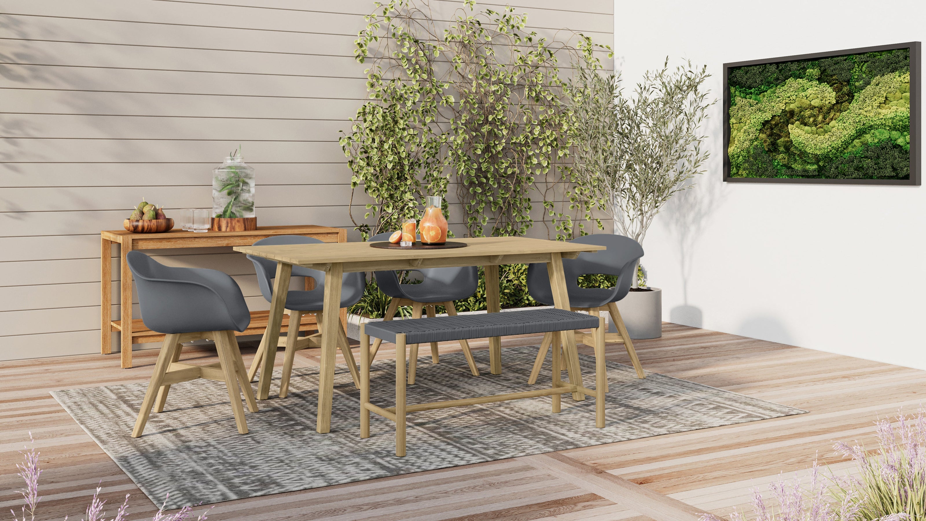 Pebble Grey | Kona 6 Piece Outdoor Dining Set