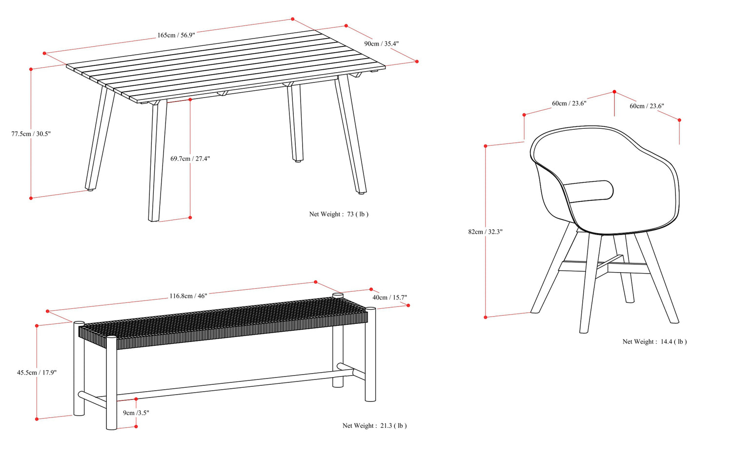 Taupe | Kona 6 Piece Outdoor Dining Set