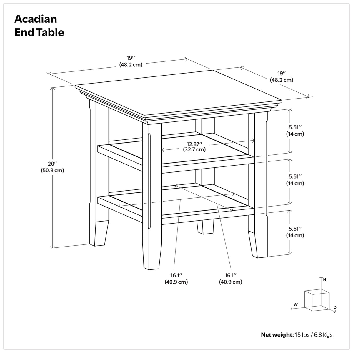 Light Golden Brown | Acadian End Table