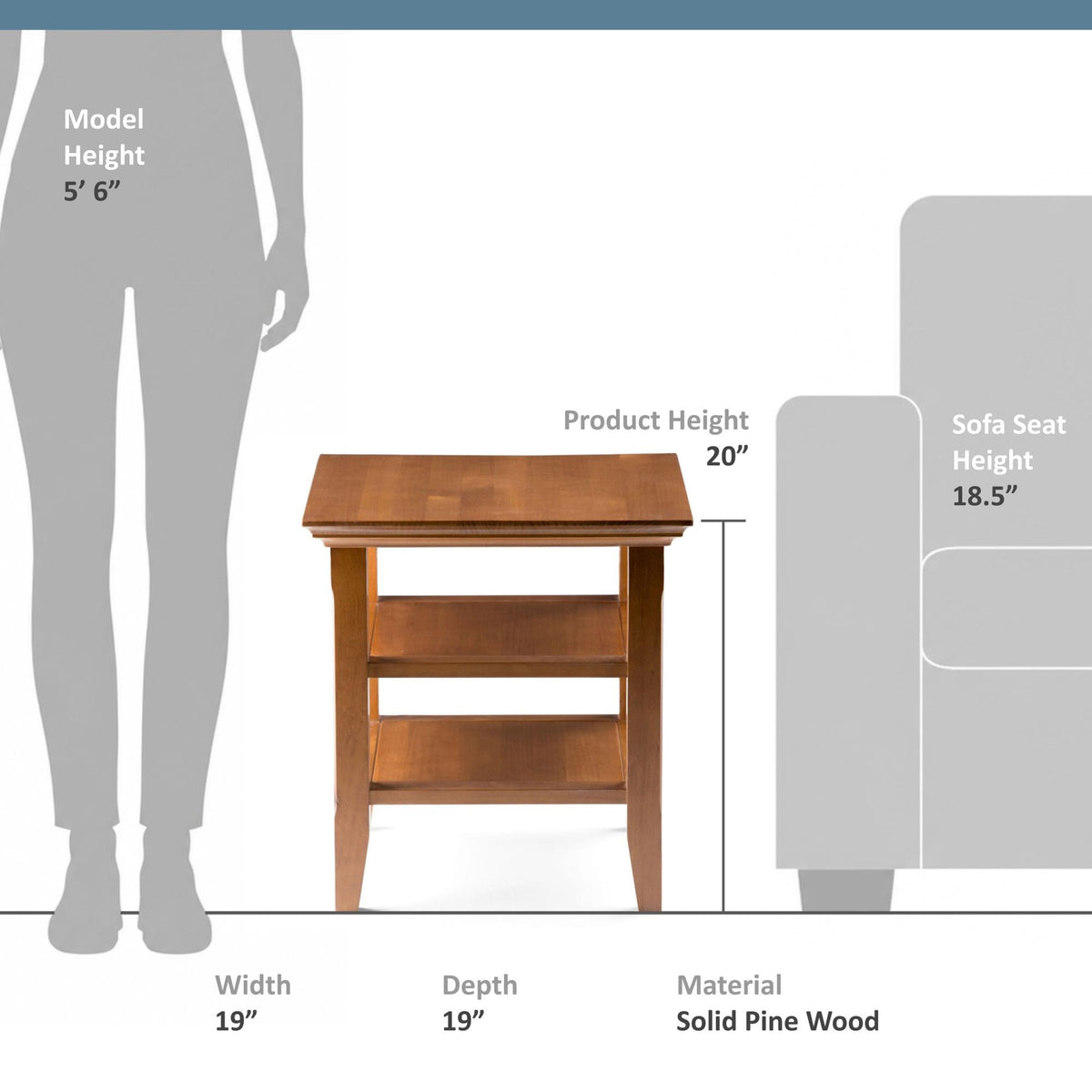 Light Golden Brown | Acadian End Table