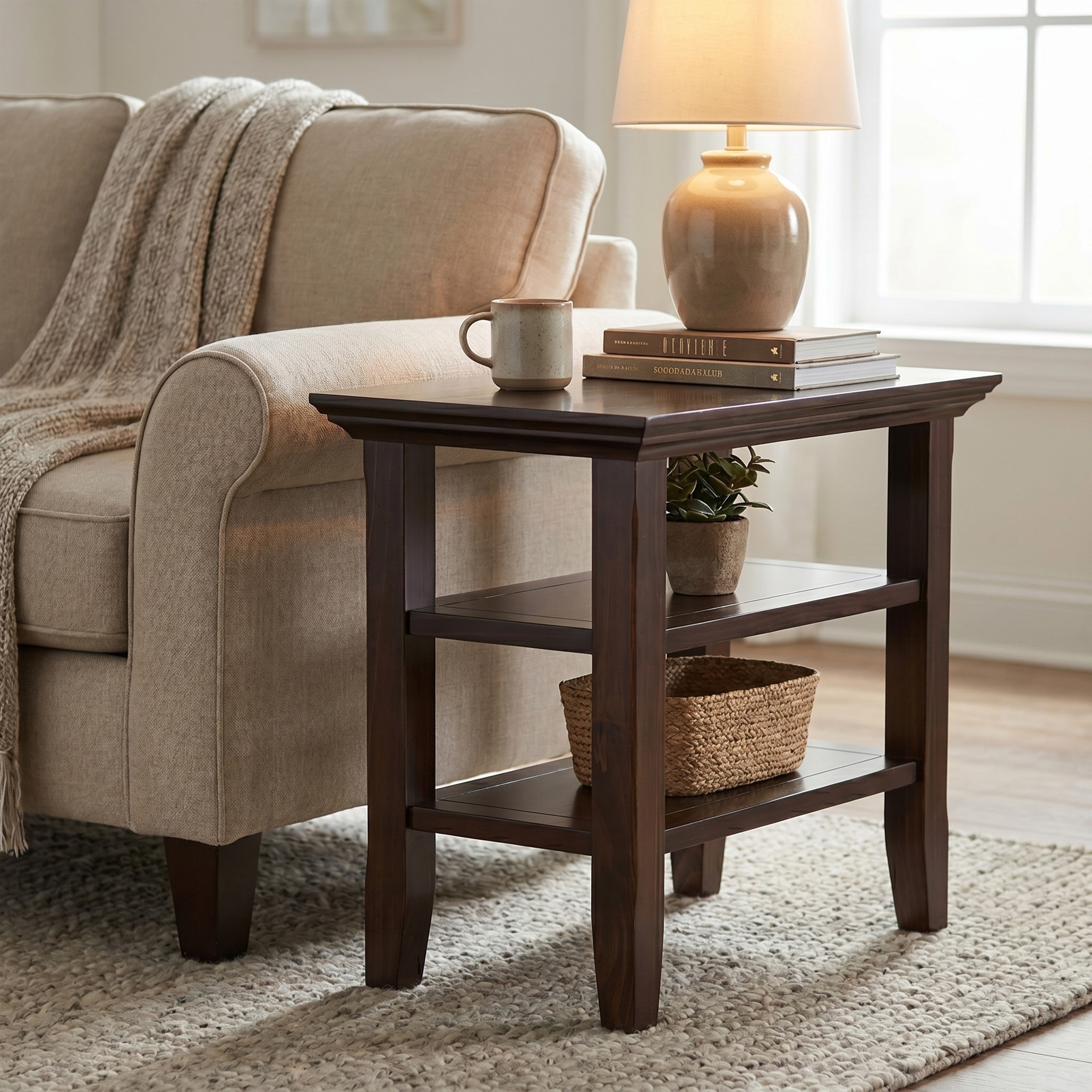 Solid Wood Narrow Side Table | Living Room | Acadian Narrow Side