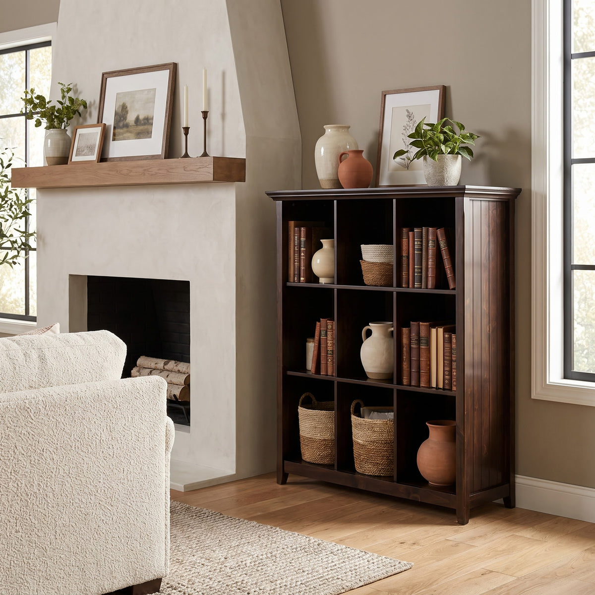 Brunette Brown | Acadian 9 Cube Bookcase