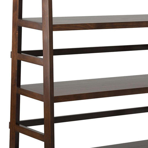 Brunette Brown | Acadian 72 x 36 inch Wide Ladder Shelf Bookcase