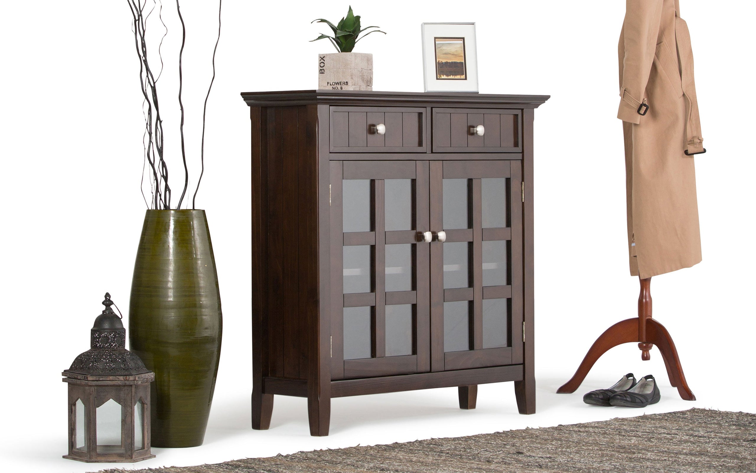 Brunette Brown | Acadian Entryway Storage Cabinet