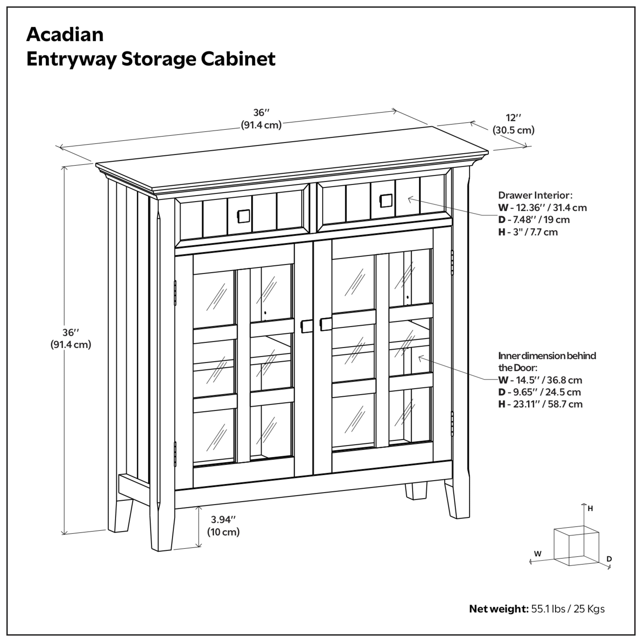 Light Golden Brown | Acadian Entryway Storage Cabinet