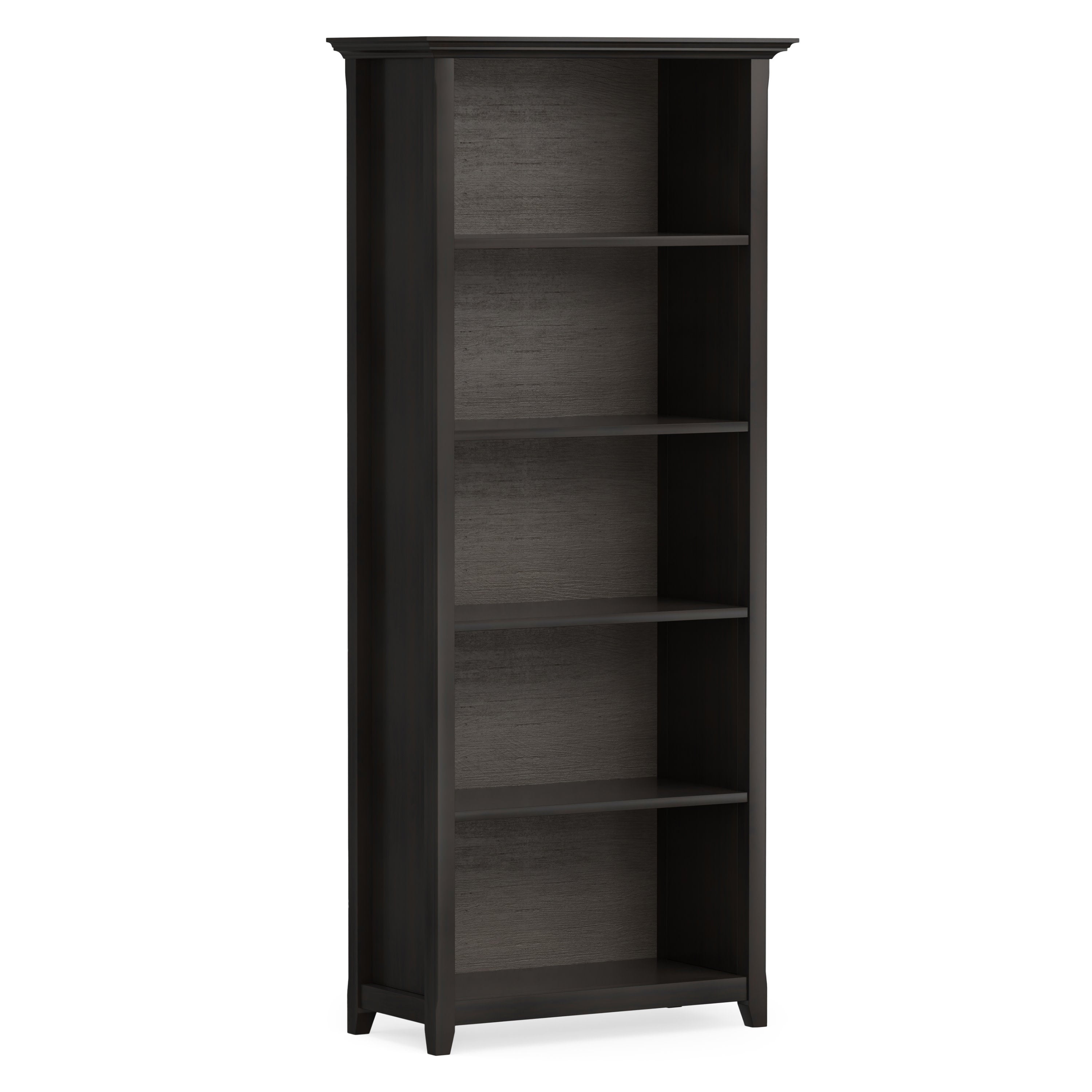 Solid Wood Bookcase | Amherst 5 Shelf Bookcase – Simpli Home