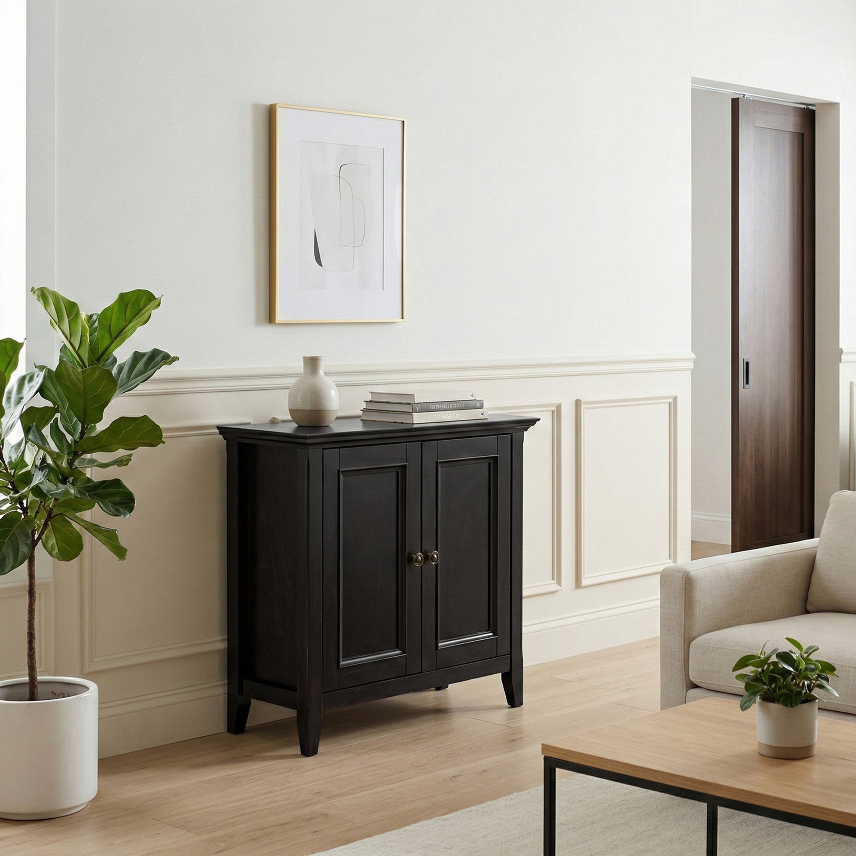 Solid Wood Storage Cabinet | Amherst Low Storage Cabinet – Simpli Home
