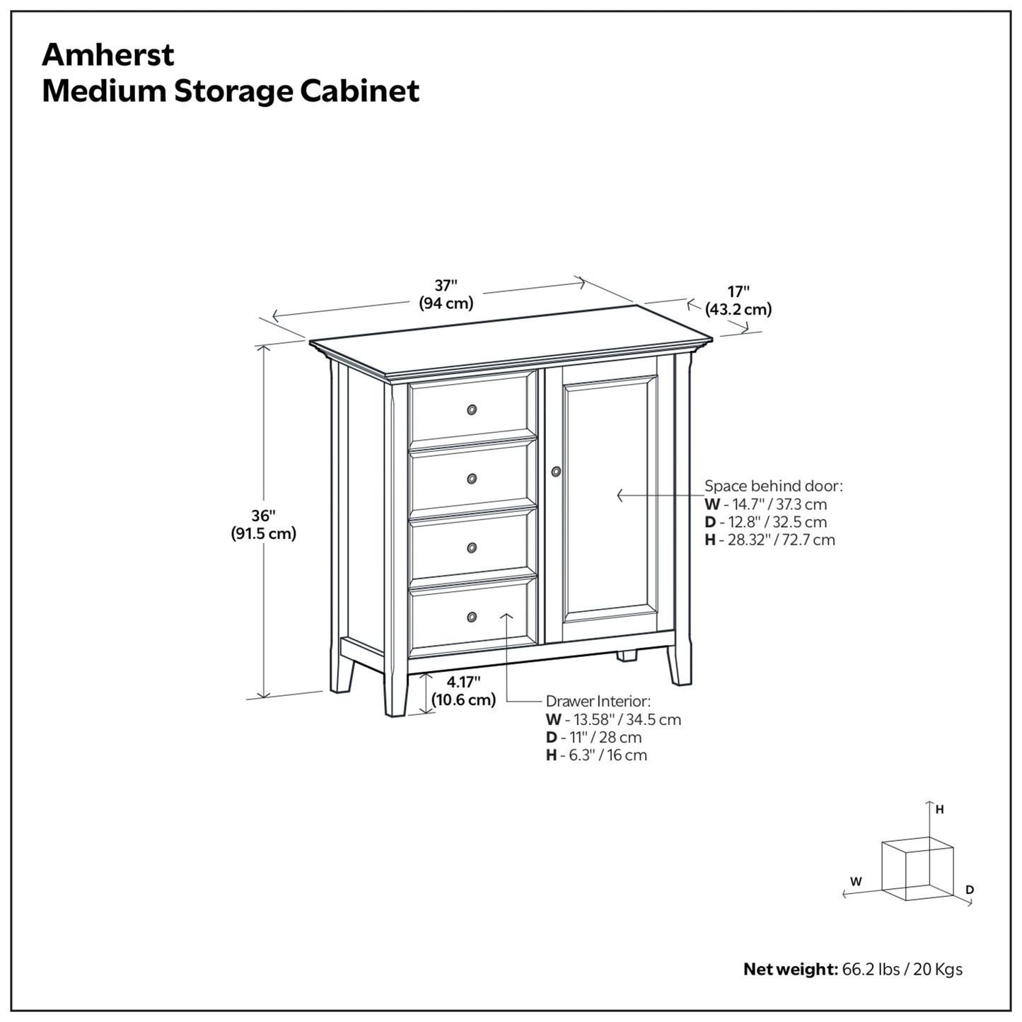 Light Golden Brown | Amherst Medium Storage Cabinet