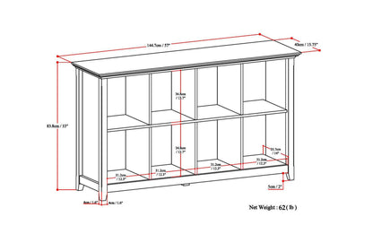 Hickory Brown | Amherst 8 Cube Storage Sofa Table
