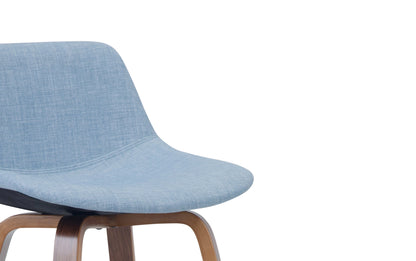 Denim Grey Linen Style Fabric Natural | Randolph Bentwood 26 inch Bar Stool (Set of 2)