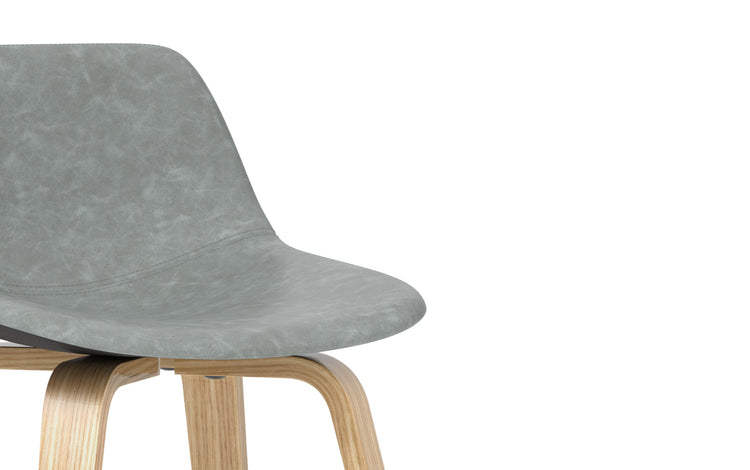 Stone Grey Vegan Leather Oak | Randolph Bentwood Counter Height Stool (Set of 2)