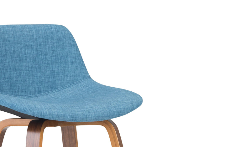 Medium Blue Linen Style Fabric Natural | Randolph Bentwood 26 inch Bar Stool (Set of 2)