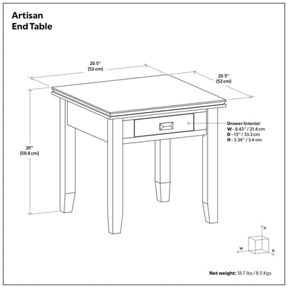 Russet Brown | Artisan End Table