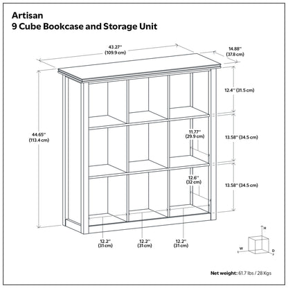 Russet Brown | Artisan 9 Cube Bookcase
