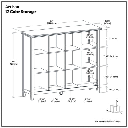Russet Brown | Artisan 12 Cube Bookcase