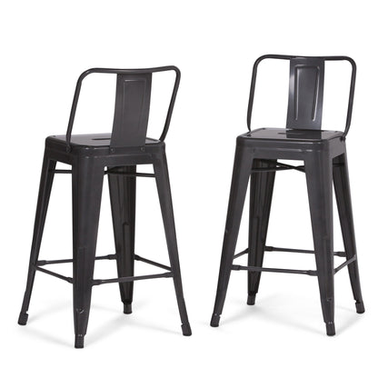 Silver | Rayne 24 inch Metal Counter Height Stool