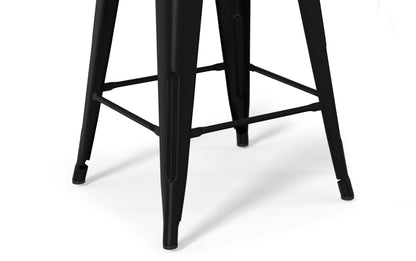 Black 24 inch | Rayne 24 inch Metal Wood Counter Height Stool (Set of 4)