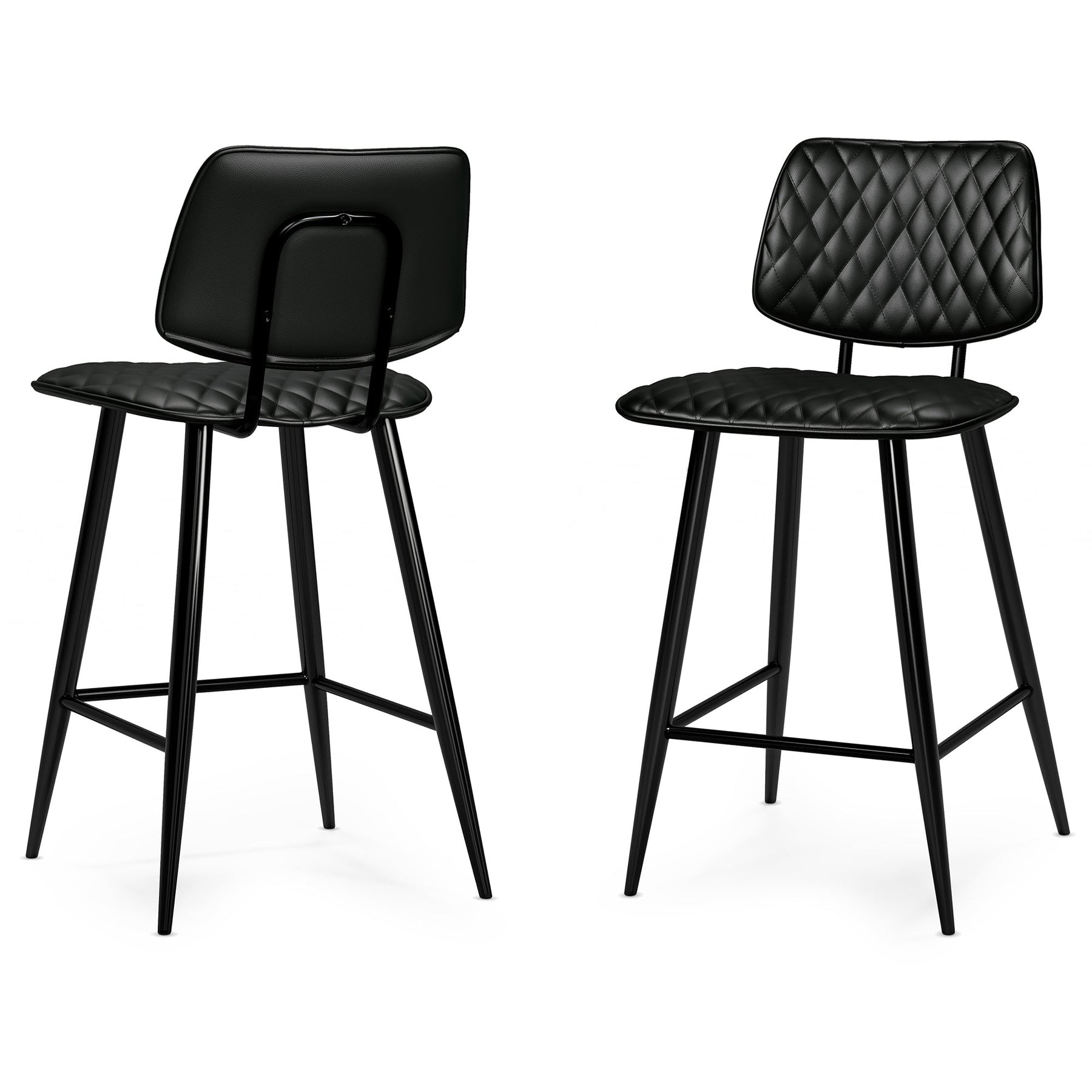 Black Vegan Leather | Raya Counter Height Stool (Set of 2)