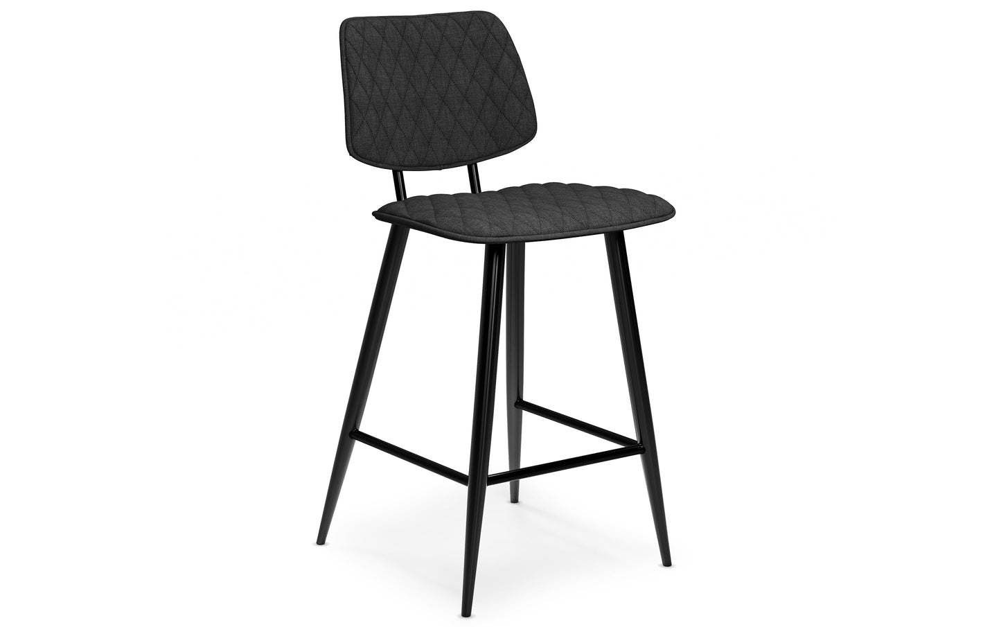Charcoal Linen Style Fabric | Raya Counter Height Stool (Set of 2