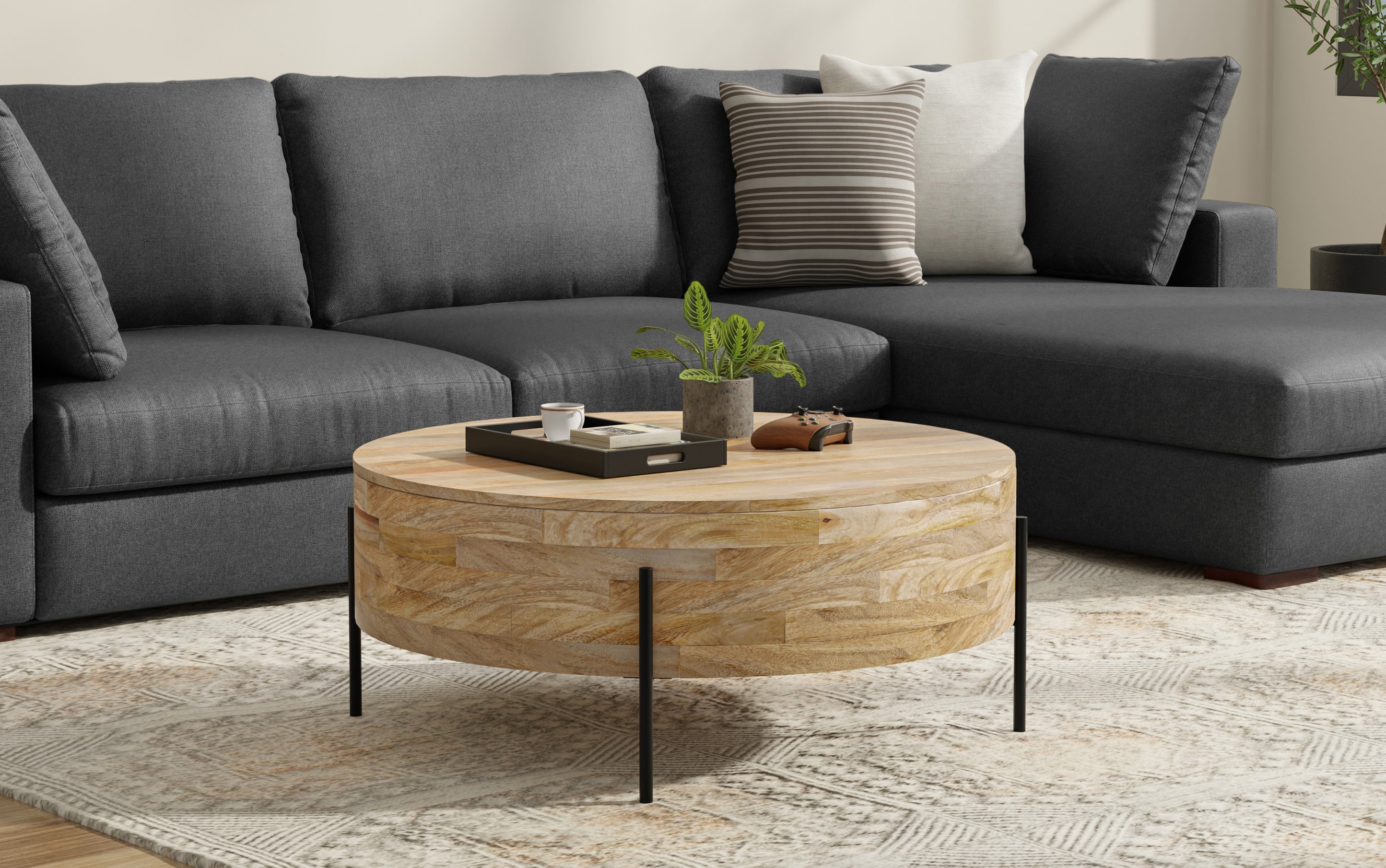 Rayburn Drum Coffee Table - Thumbnail 4