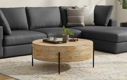Natural | Rayburn Drum Coffee Table in Mango