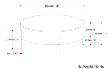 Walnut Brown | Rayburn Drum Coffee Table in Mango
