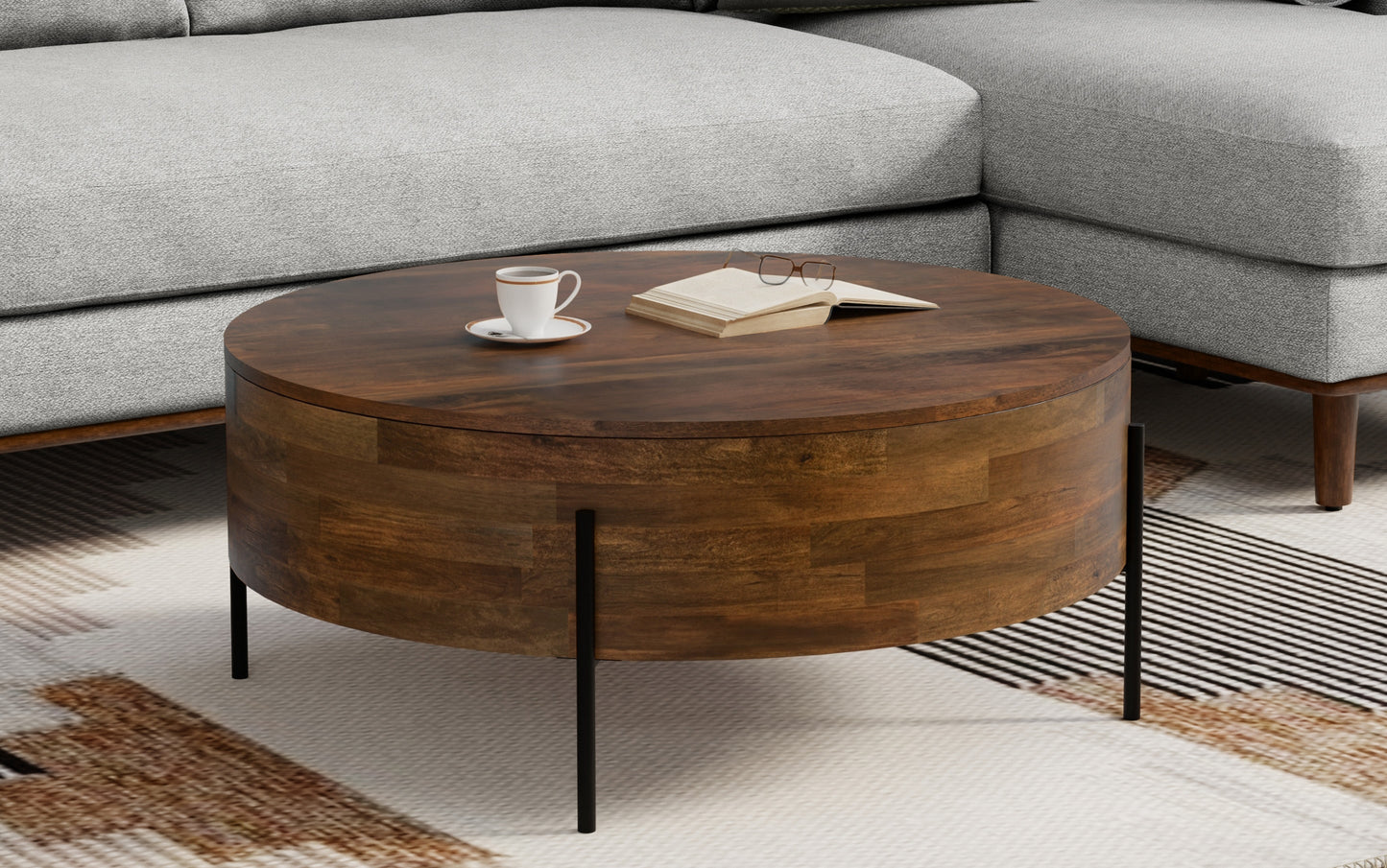 Rayburn Drum Coffee Table in Mango
