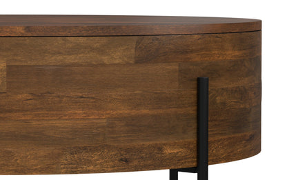 Walnut Brown | Rayburn Drum Coffee Table in Mango