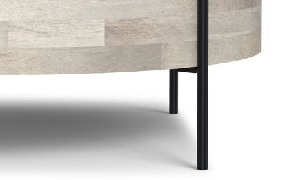 White Wash | Rayburn Drum Coffee Table in Mango