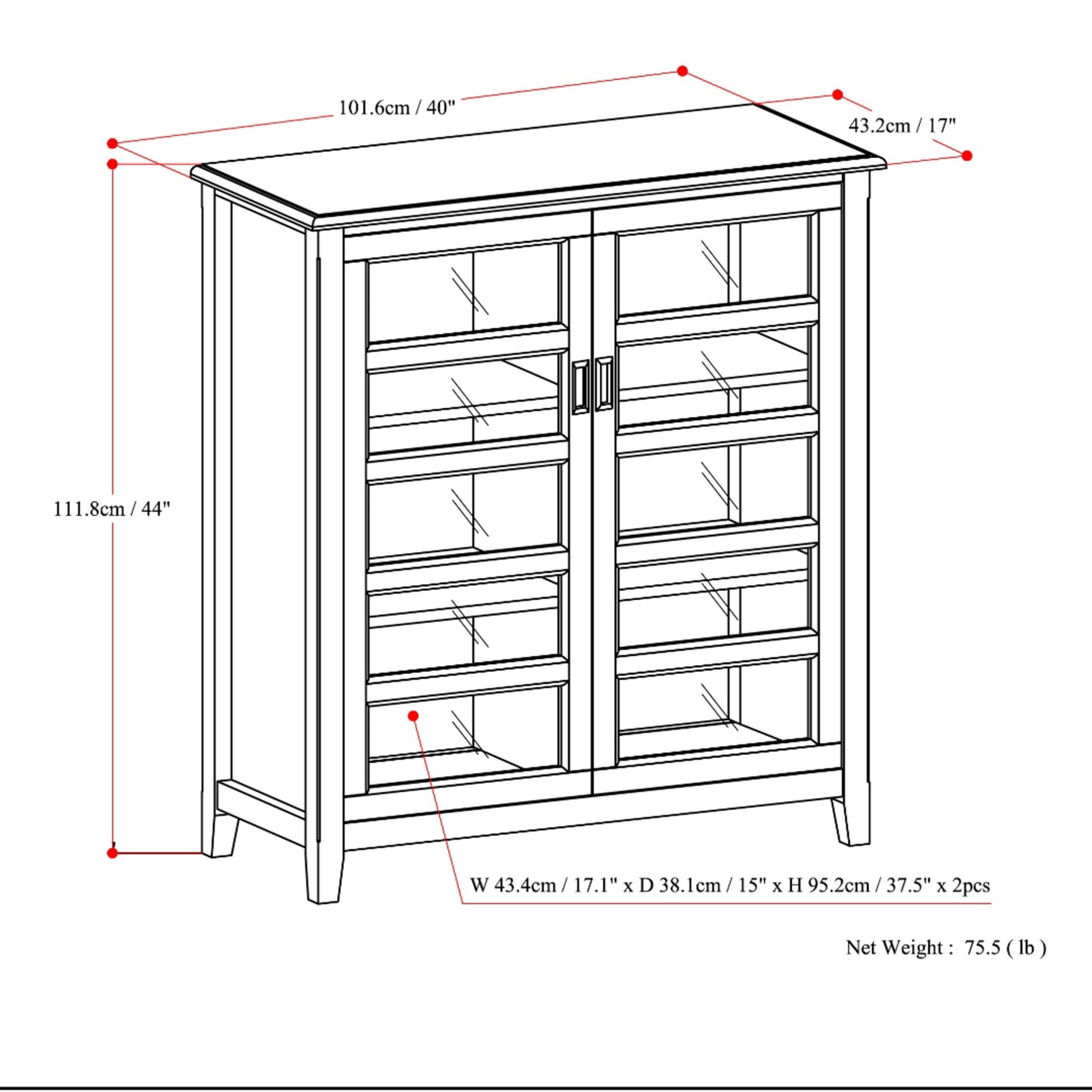 Mahogany Brown | Burlington Storage Cabinet