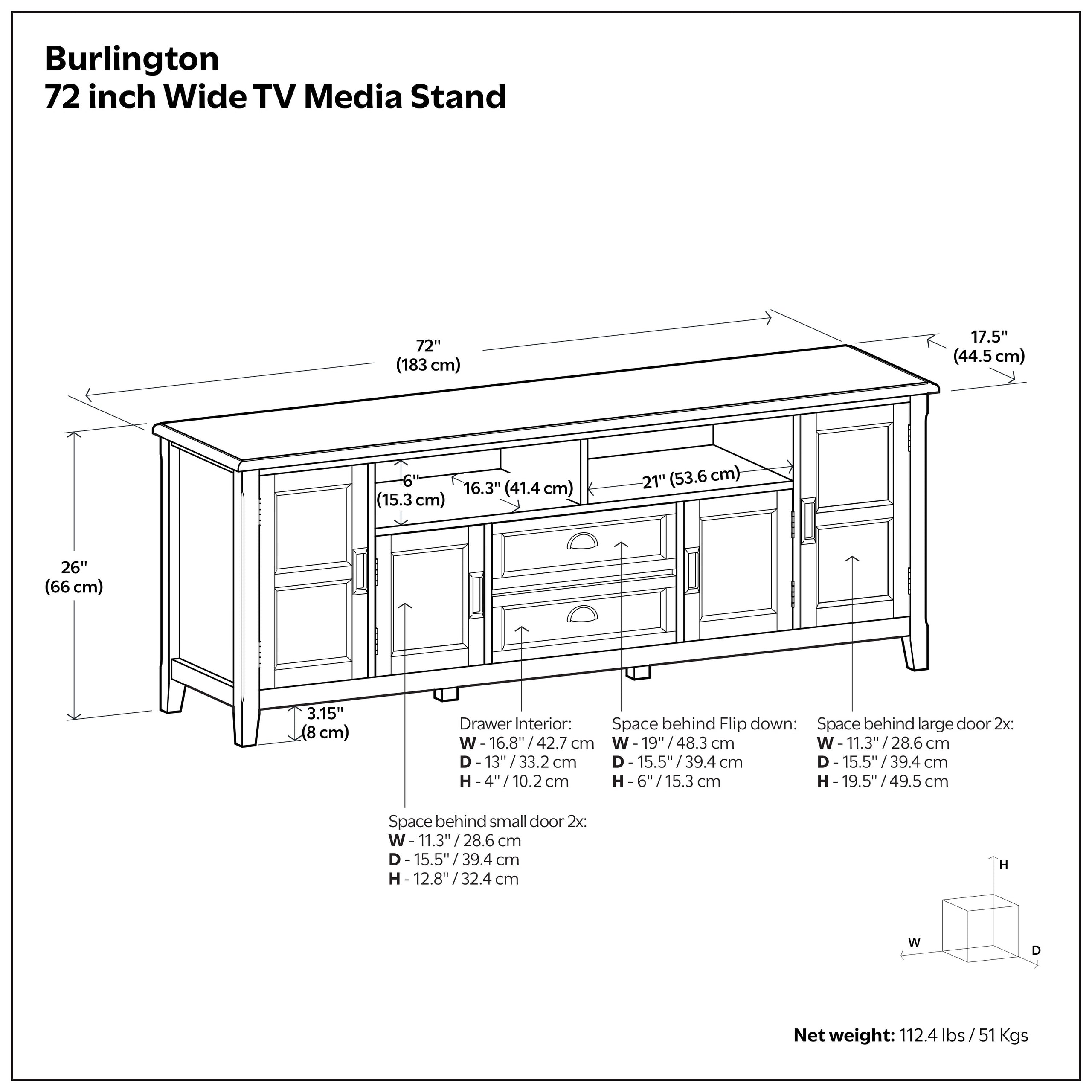 Black | Burlington 72 inch TV Stand