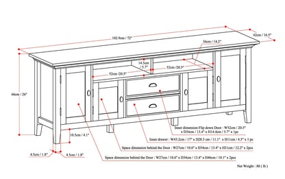 Black | Redmond 72 inch TV Media Stand