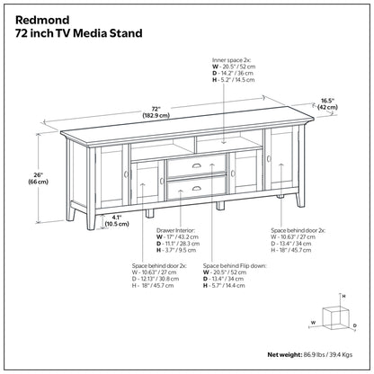 Hickory Brown | Redmond 72 inch TV Stand