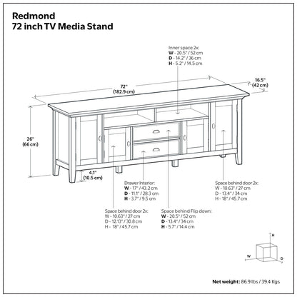 Hickory Brown | Redmond 72 inch TV Media Stand