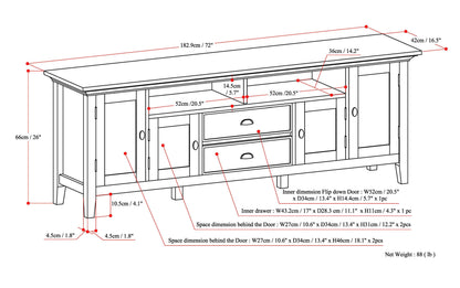 Light Golden Brown | Redmond 72 inch TV Media Stand