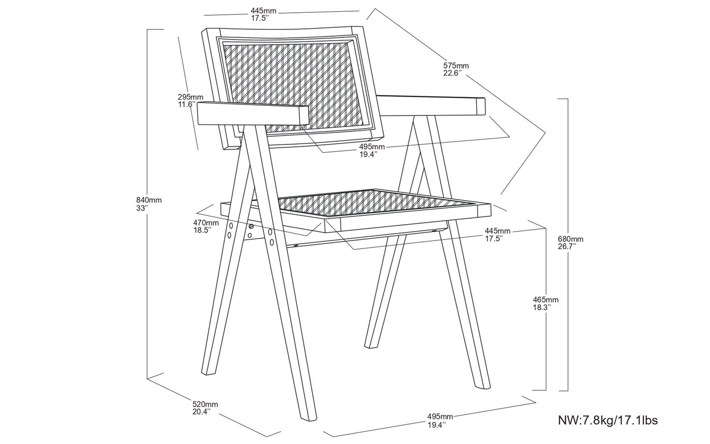Black Rattan | Regina Dining Arm Chair (Set of 2)