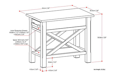 Farmhouse Grey | Kitchener Narrow Side Table