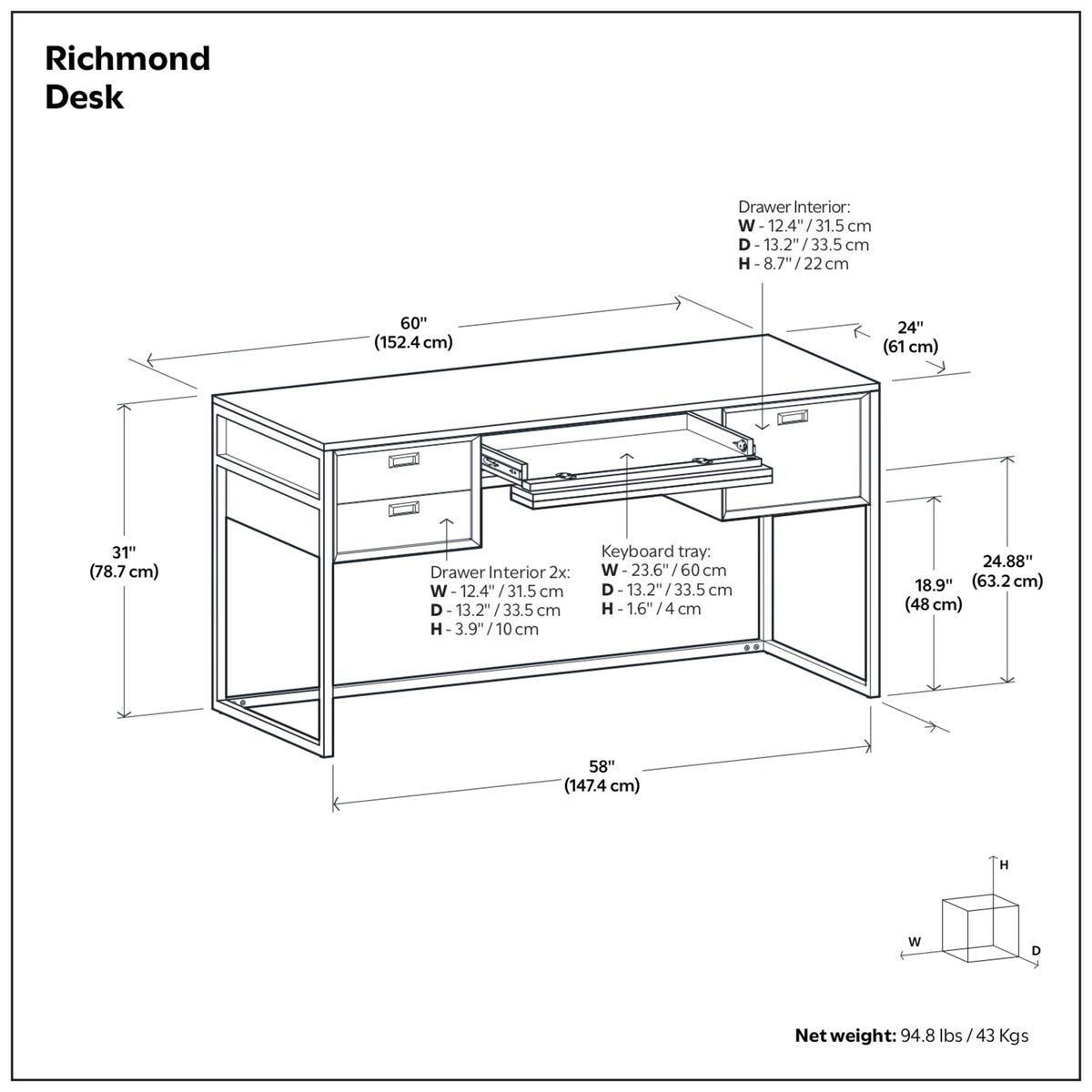 Richmond Desk in Acacia