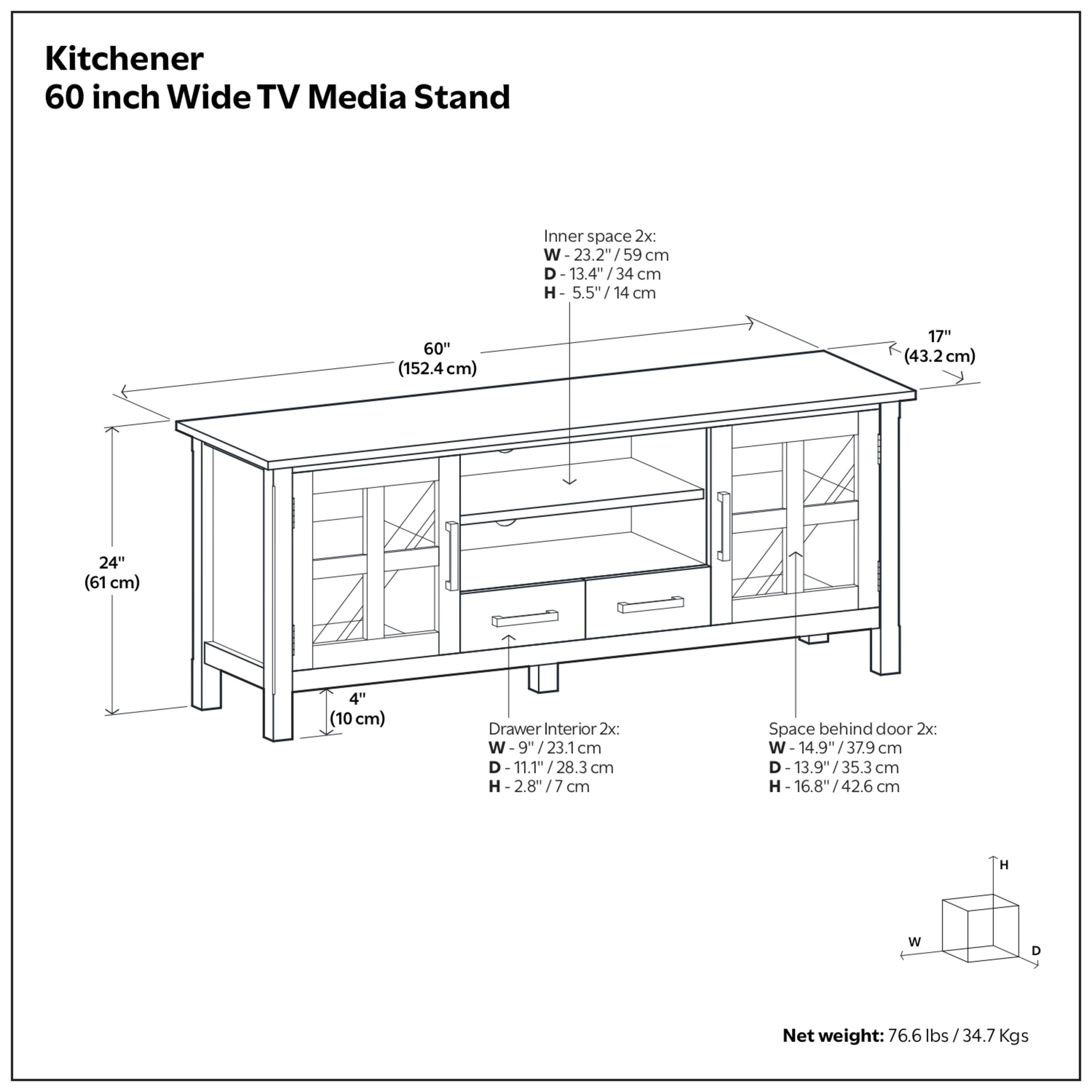 Hickory Brown | Kitchener 60 inch TV Stand