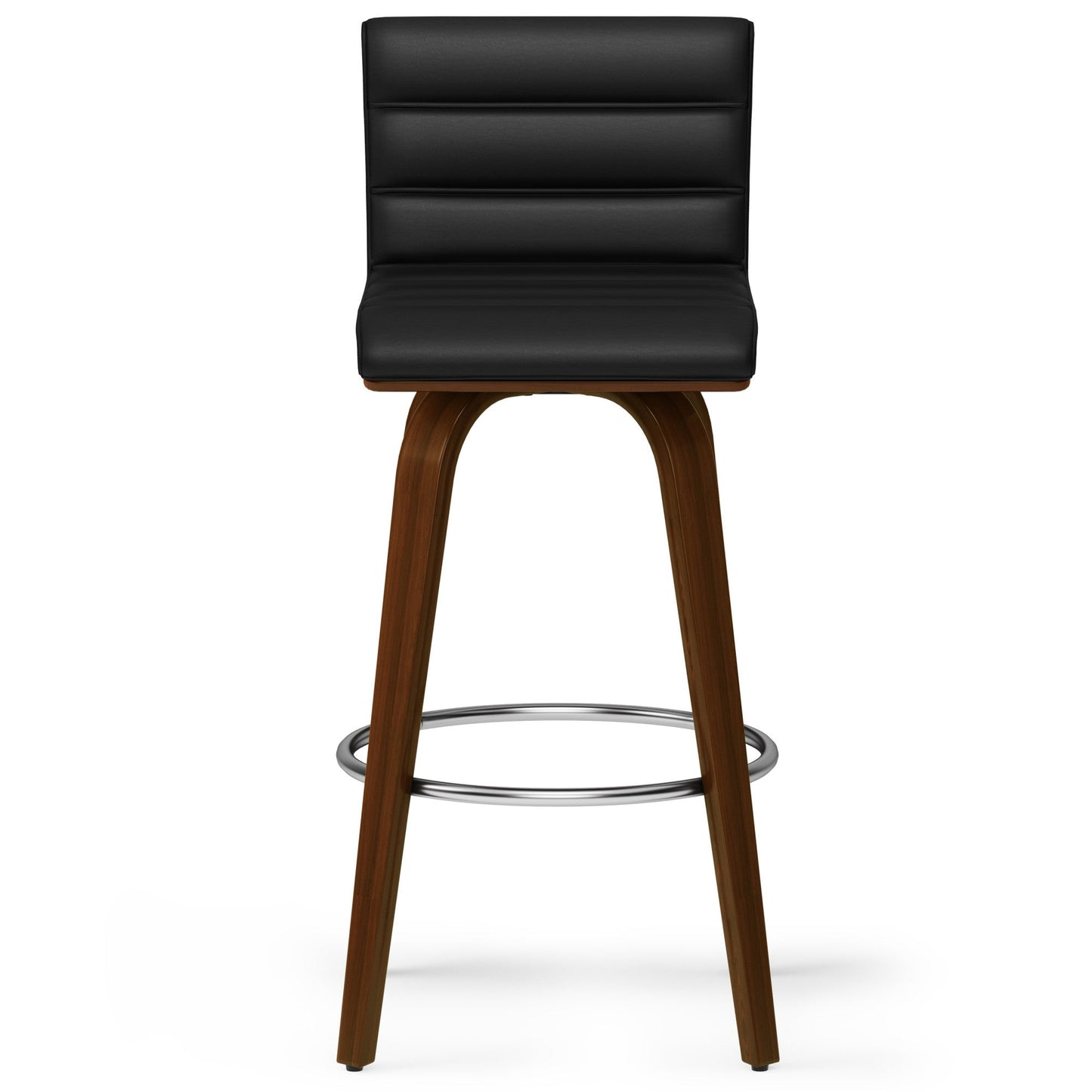 Black Vegan Leather | Roland Swivel Bar Stool in Vegan Leather